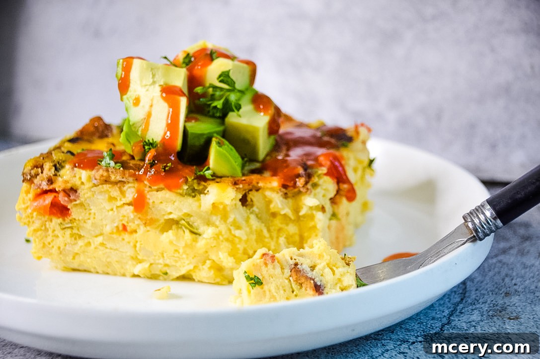 Slow Cooker Sunrise Casserole 3 Crockpot breakfast casserole with layers of ingredients including eggs, hash browns, and vegetables, ready for cooking