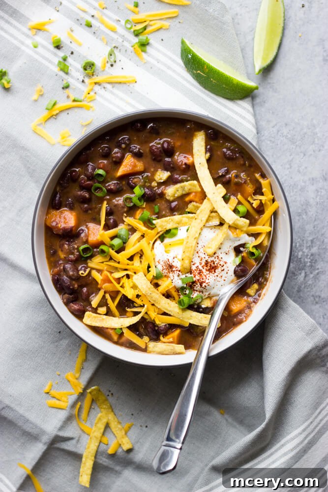 Comforting Sweet Potato Black Bean Chili 6 Black Bean and Sweet Potato Chili - the best chili! | littlebroken.com @littlebroken