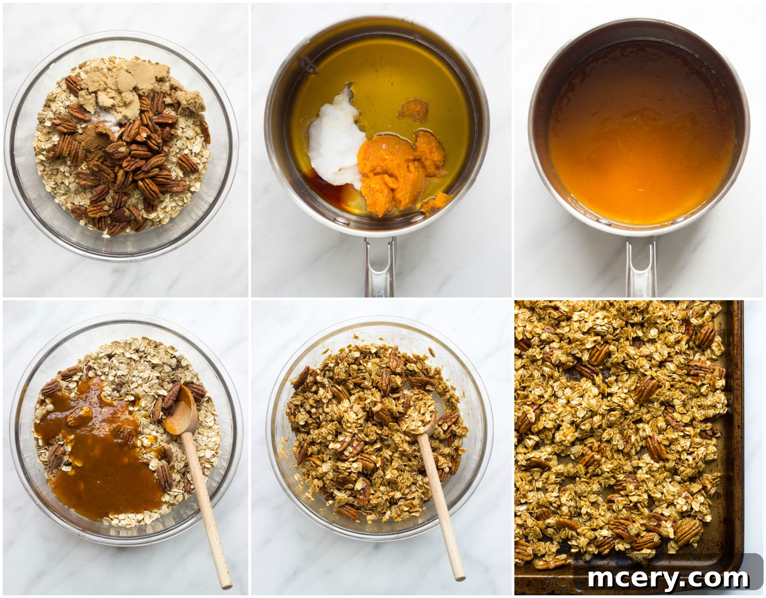 Pumpkin Pecan Granola - crunchy, lightly sweetened, and flavored with pumpkin, a perfect homemade treat!