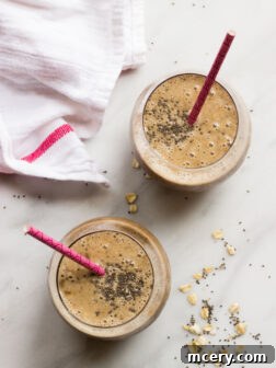 Coffee Banana Smoothie with Oats and Chia - coffee and a smoothie in one! Made with healthy ingredients. | littlebroken.com @littlebroken