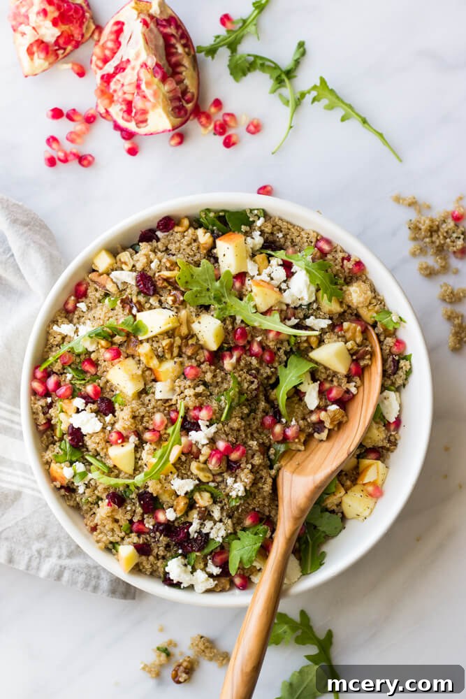 Vibrant Pomegranate Arugula Quinoa Salad 2 quinoa pomegranate salad