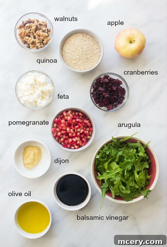 Vibrant Pomegranate Arugula Quinoa Salad 4 ingredients for quinoa pomegranate salad