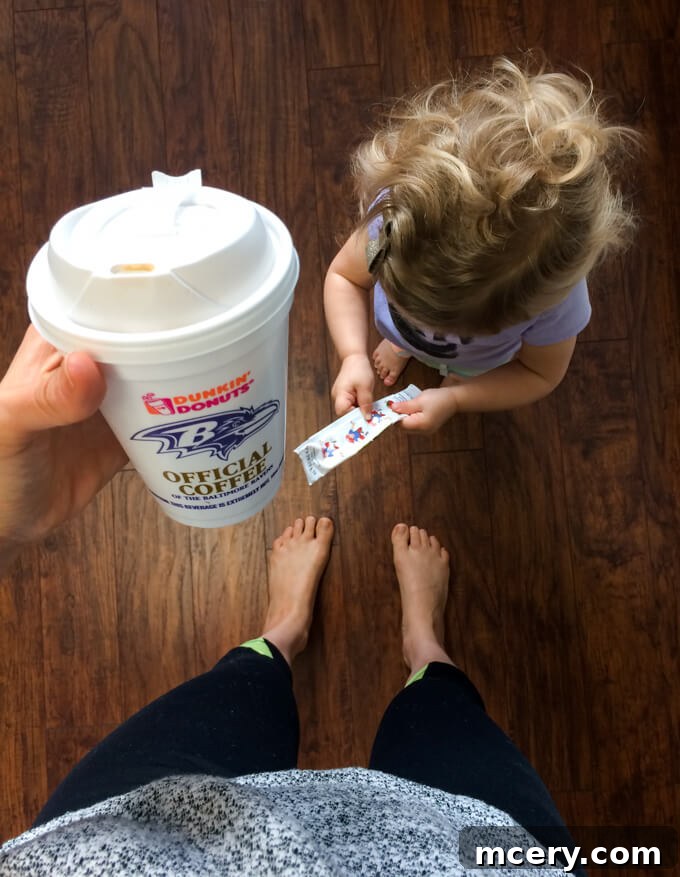 Morning coffee in hand, a quick stop for convenience on a busy school drop-off day.