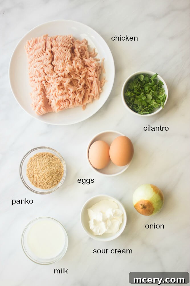 Sticky Asian Chicken Meatballs 3 ingredients for asian chicken meatball recipe.