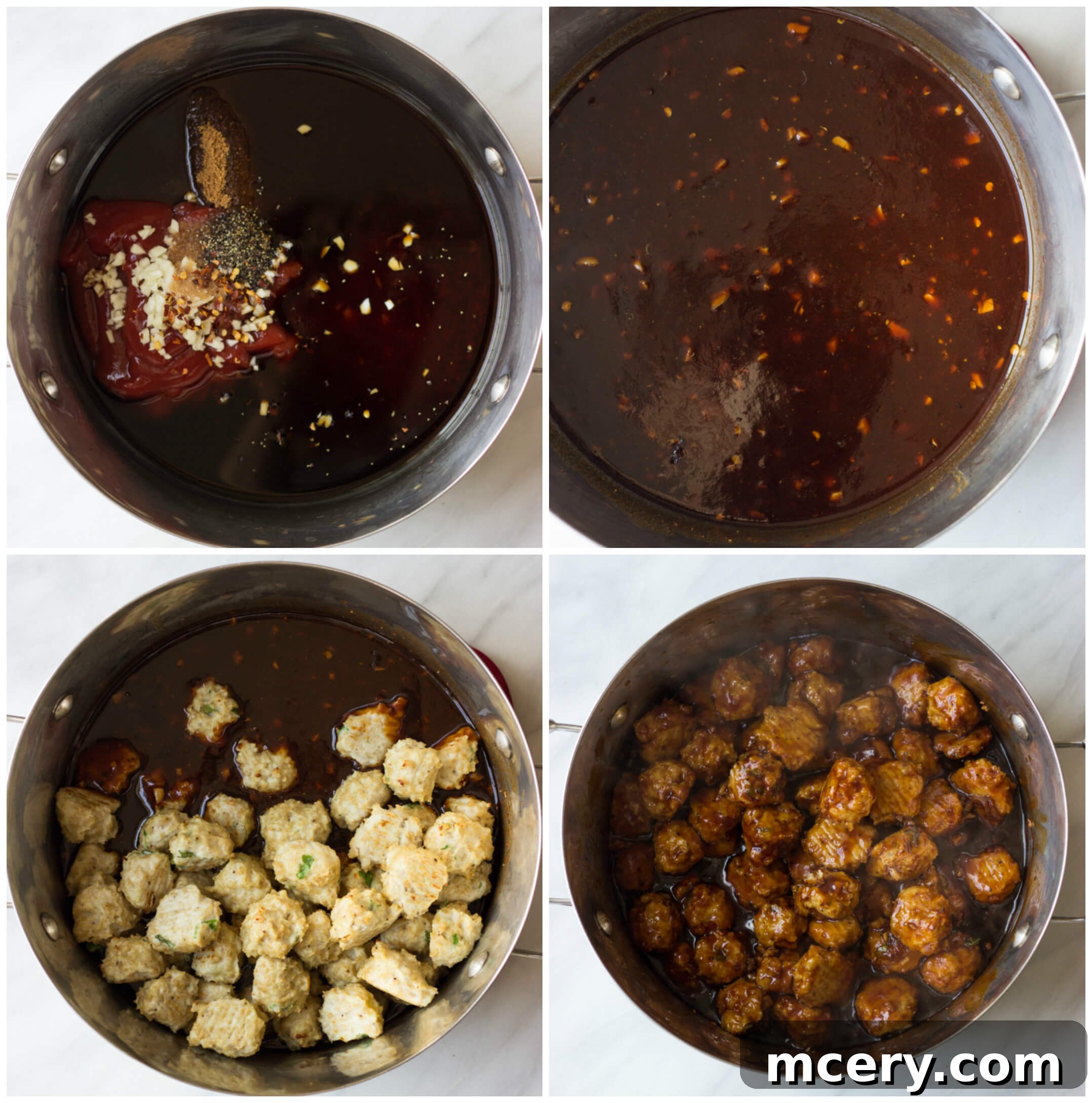 Sticky Asian Chicken Meatballs 6 chicken meatballs in asian sauce