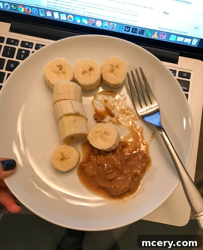 Wednesday Eats 4 7 A satisfying second pick-me-up: classic peanut butter and bananas. Explore this quick, healthy, and energy-boosting snack that perfectly curbs pre-dinner hunger and keeps you nourished. | littlebroken.com @littlebroken