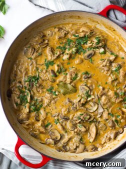 Chicken Stroganoff - tender chicken in a simple, yet flavorful sauce.