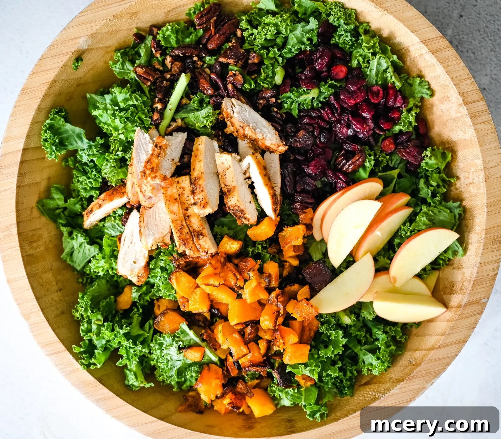 Autumn Abundance Salad 7 Overhead shot of the Fall Harvest Salad in a large bowl