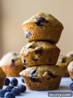 Healthy Banana Blueberry Muffins