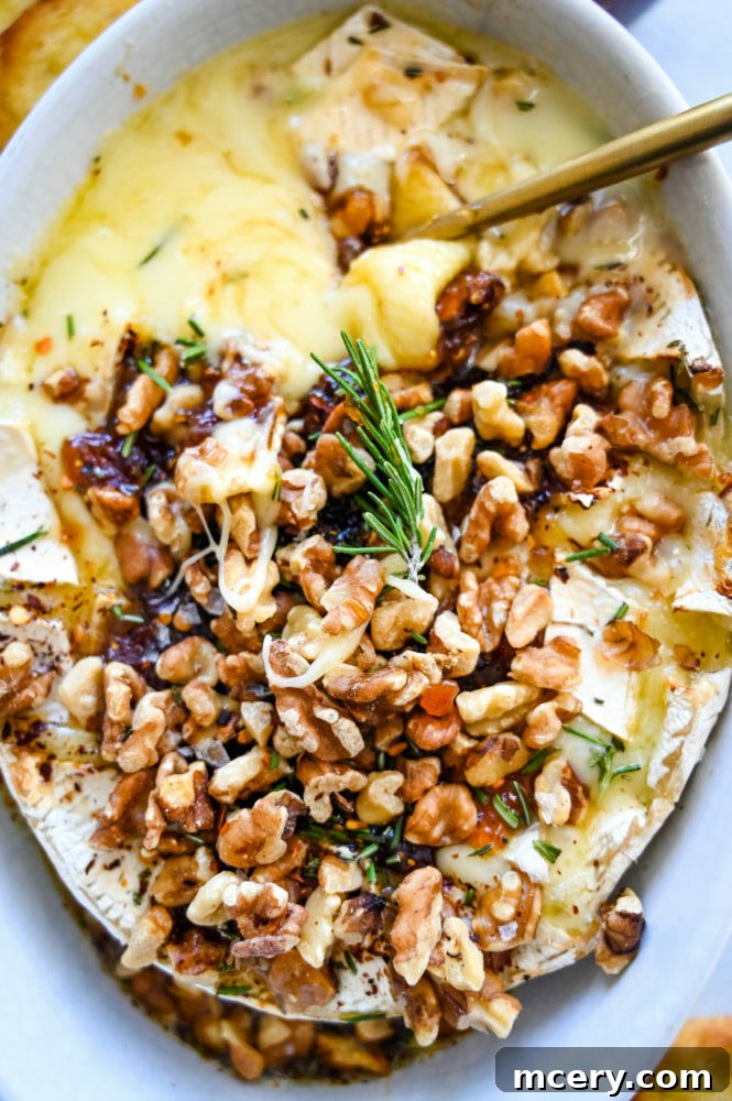 Decadent Honey-Glazed Brie with Fig Jam 4 baked brie