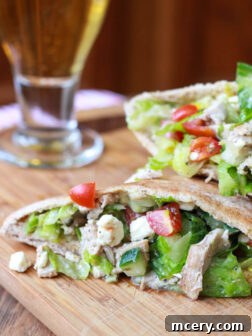 Greek Chicken Salad Pita Pockets | littlebroken.com