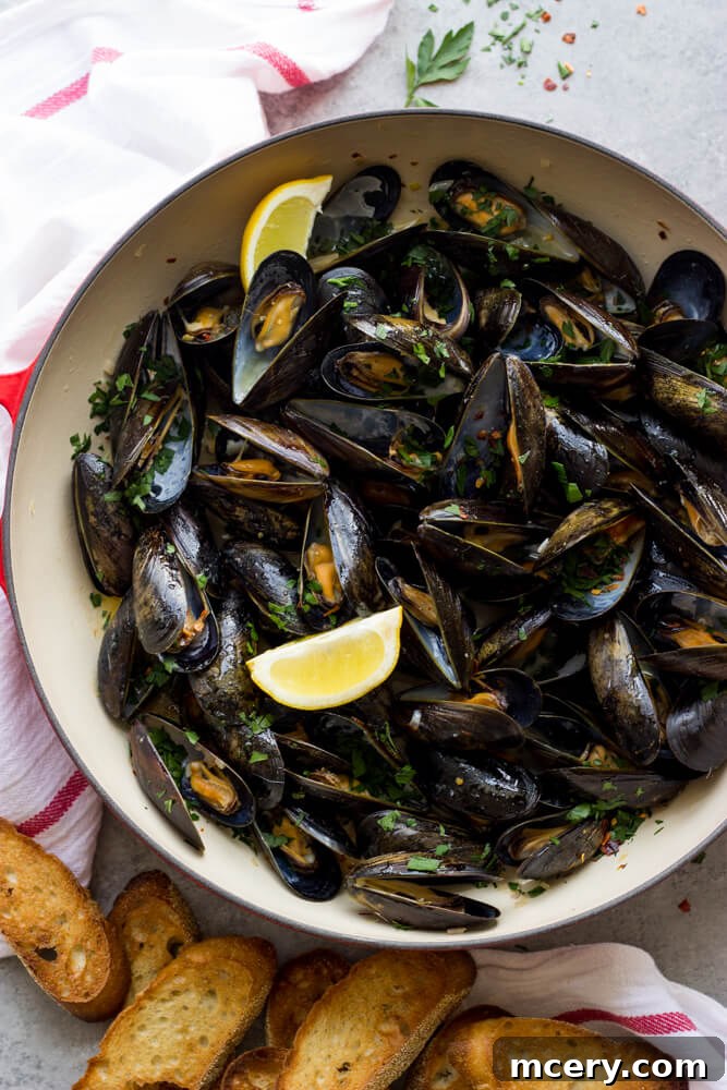 Zesty Garlic-Parsley Steamed Mussels 2 Delightful steamed mussels in a rich garlic and parsley broth