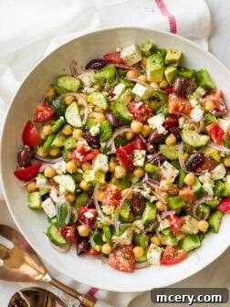 Chopped Greek Salad with Avocado - all the veggies, avocado, little bit of feta, and zestiest vinaigrette