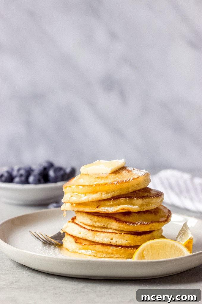 Deliciously fluffy lemon ricotta pancakes, perfect for breakfast
