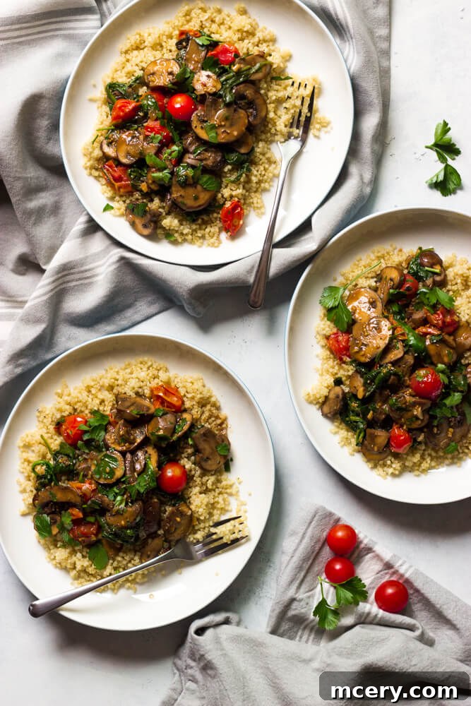 Creamy Mushroom Marsala 2 Delicious vegetarian mushroom marsala served in a bowl, garnished with fresh herbs.