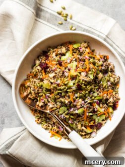 Mediterranean Chicken Quinoa Medley 11 Chicken Quinoa Salad with Balsamic Dressing - ultimate fall salad with chicken, quinoa, crunchy veggies, cranberries, and pumpkin seeds.