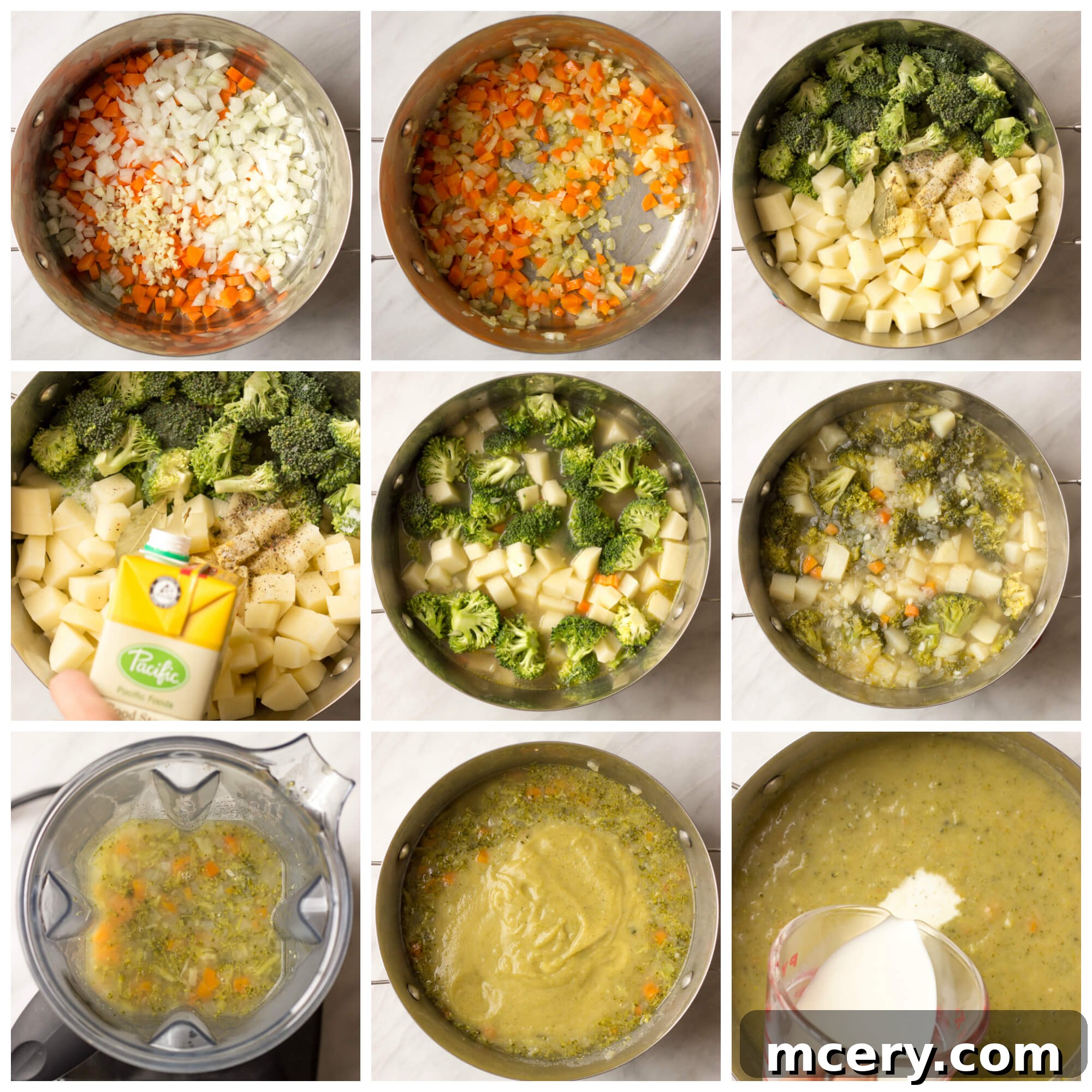 Comforting Potato Broccoli Blend 4 Step-by-step process for making creamy broccoli potato soup