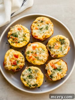 egg muffin cups on a plate.