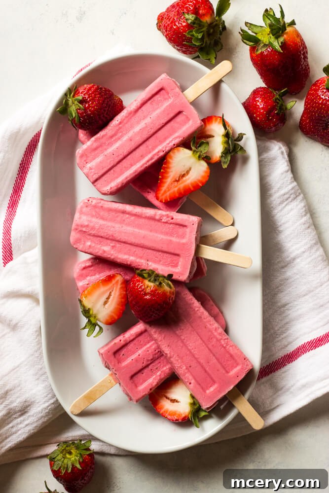 Strawberry Yogurt Sunshine Pops 2 Freshly made Strawberry Yogurt Popsicles
