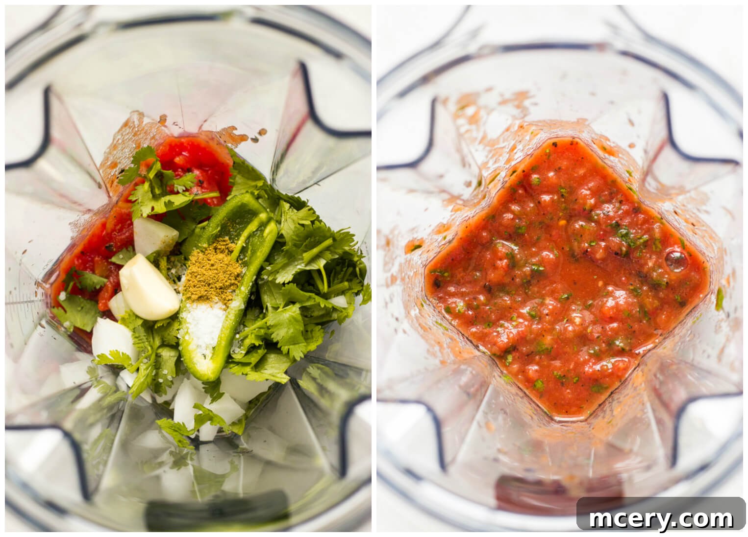 Smoky Roasted Tomato Salsa 5 fire roasted tomato salsa in a blender