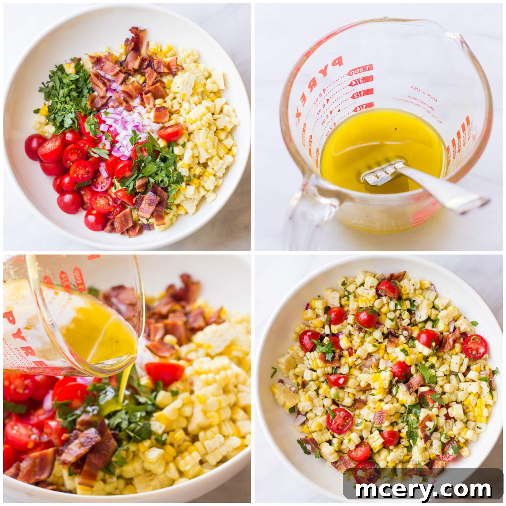 Bright Corn Salad with Zesty Lime 4 step by step instructions on how to make lime cilantro corn salad